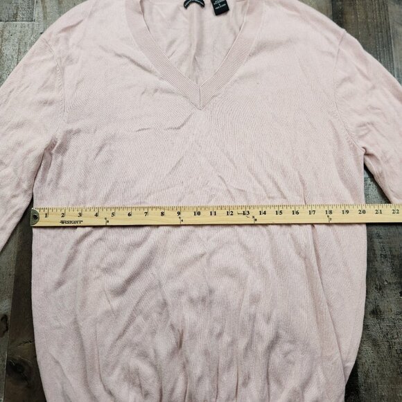 Mens Moda International size L Large Silk Cashmere V-neck Long Sleeve Sweater - Picture 4 of 6